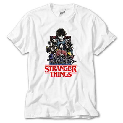 Stranger Things Characters Beyaz Tişört