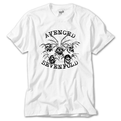 Avenged Sevenfold Smile Skulls Beyaz Tişört