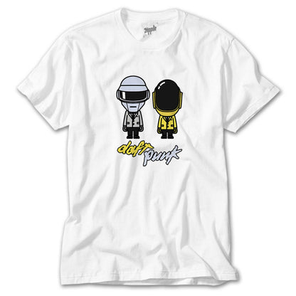 Daft Punk Cartoon Beyaz Tişört
