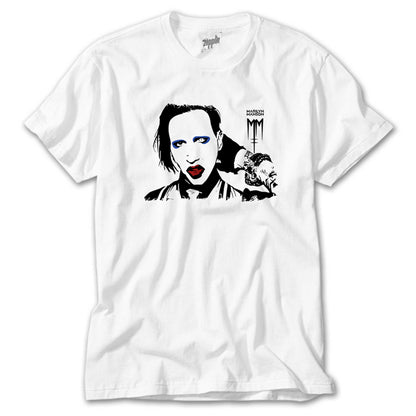 Marilyn Manson Portre Beyaz Tişört