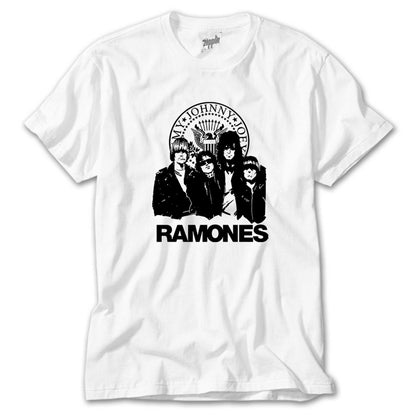 Ramones Logo and Group Beyaz Tişört