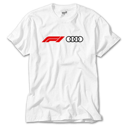 F1 Audi Logo Beyaz Tişört