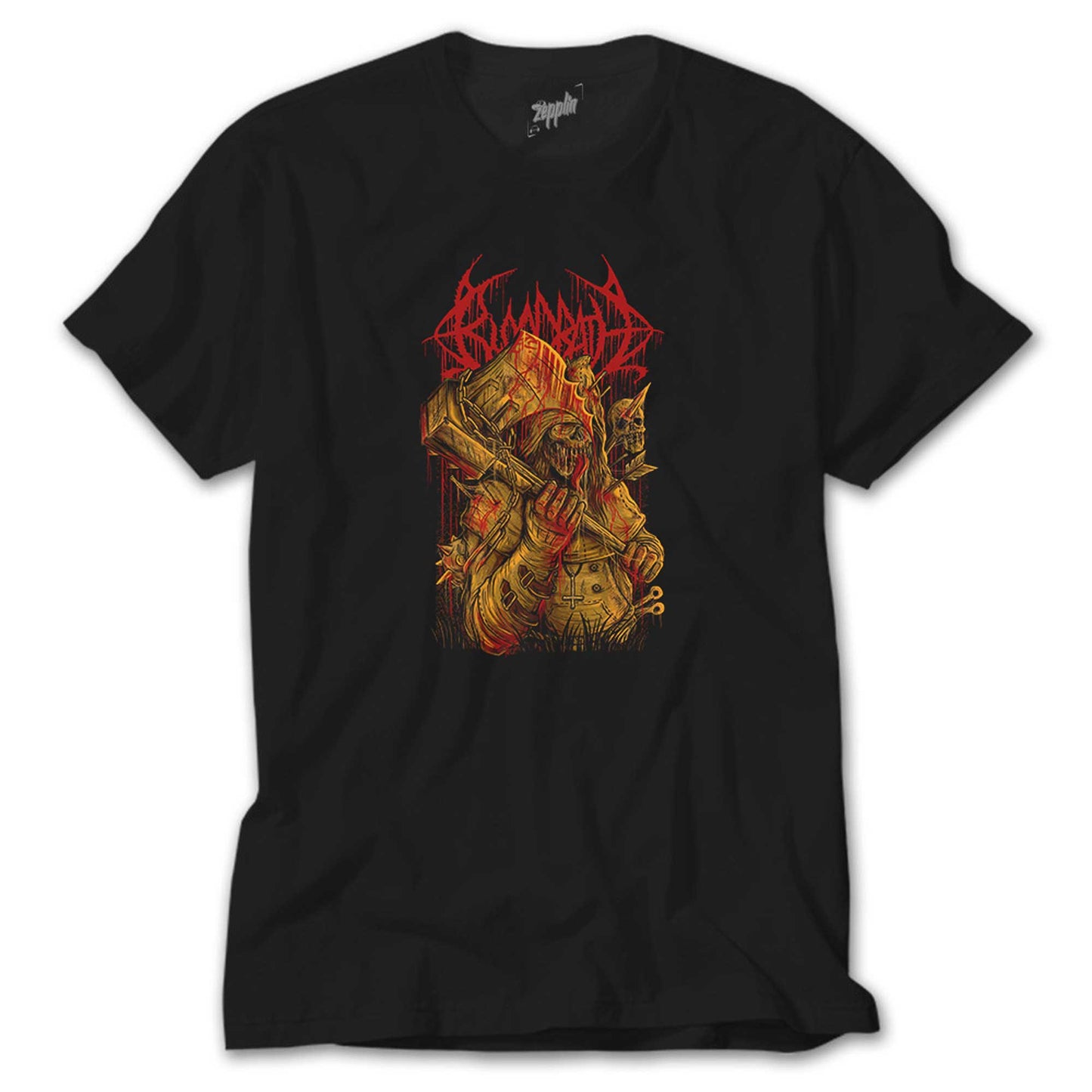 Bloodbath Skull Siyah Tişört