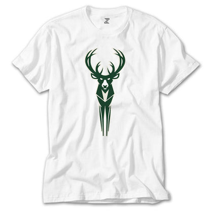 Milwaukee Bucks Logo Beyaz Tişört