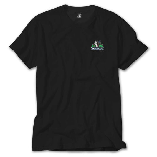 Timberwolves Logo Siyah Tişört