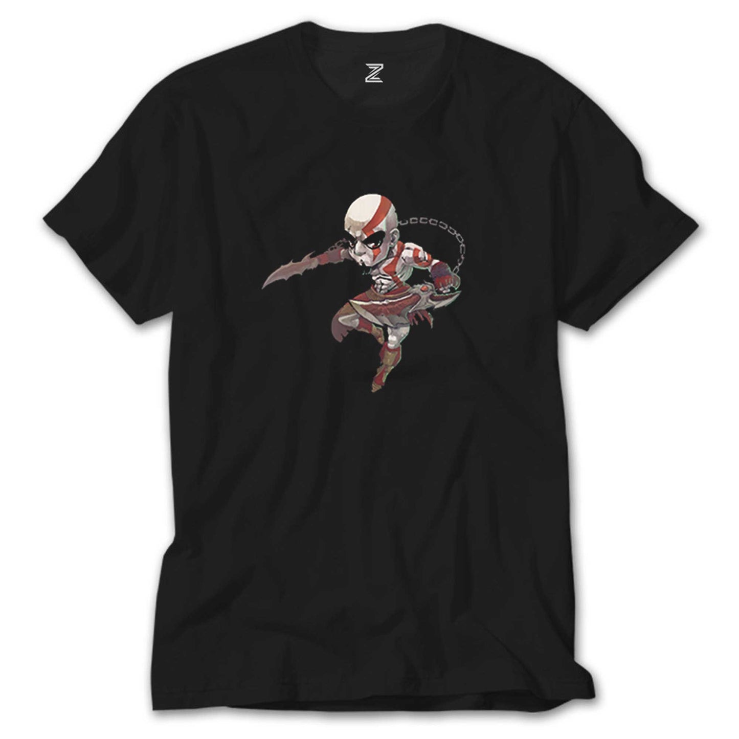 God Of War Kratos Cartoon Siyah Tişört