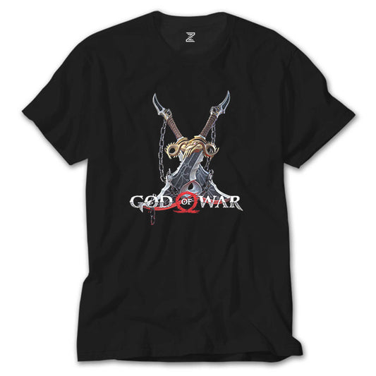 God Of War Kratos Kılıçları Siyah Tişört