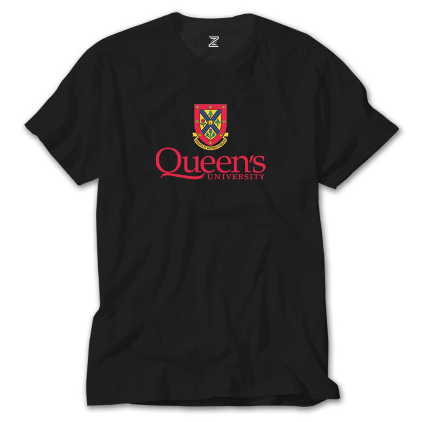 Queen's University Logo Siyah Tişört