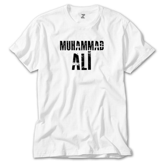 Muhammed Ali Black Text Beyaz Tişört