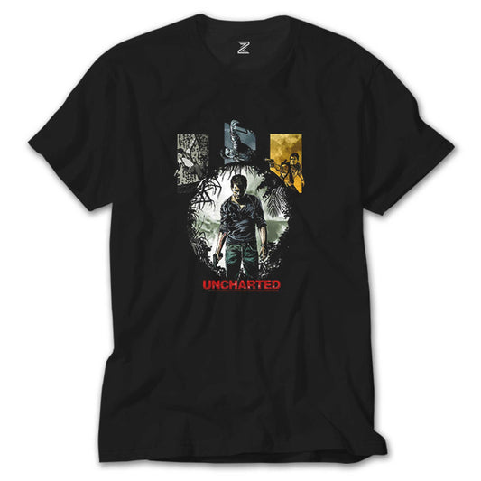 Uncharted 4 Character Siyah Tişört