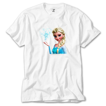 Karlar Ülkesi Elsa Face Beyaz Tişört
