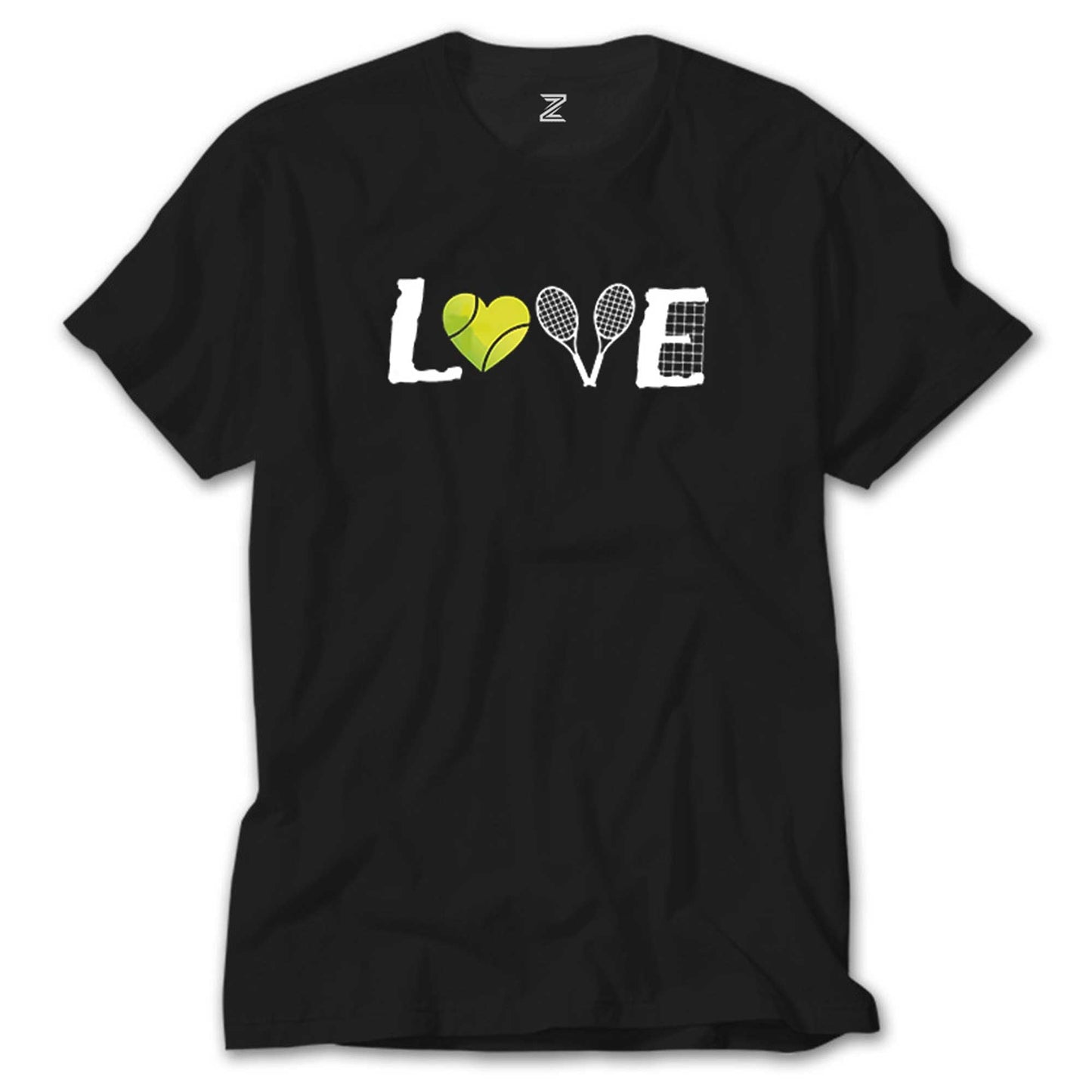 Tennis Love Siyah Tişört
