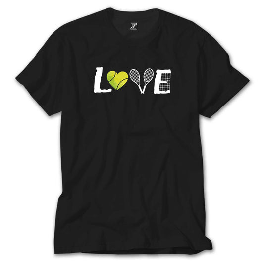 Tennis Love Siyah Tişört