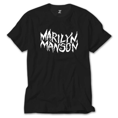 Marilyn Manson Iconic Text Siyah Tişört