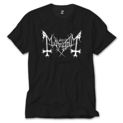 Mayhem Logo Siyah Tişört