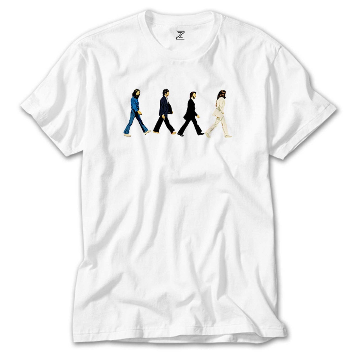 The Beatles Abbey Road Cartoon Beyaz Tişört