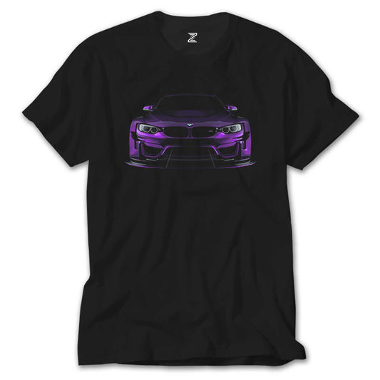 BMW Violet Car Siyah Tişört