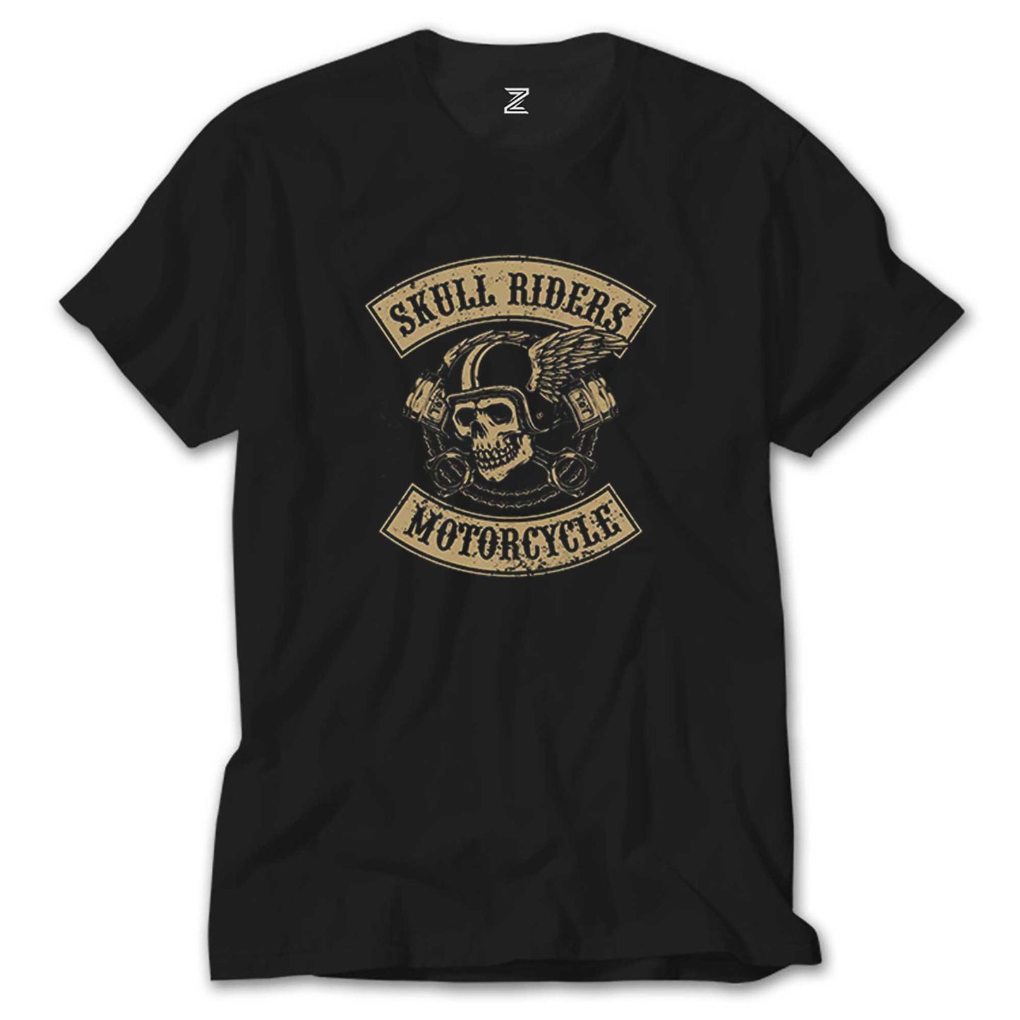 Moto Skull Riders Motorcycle Siyah Tişört