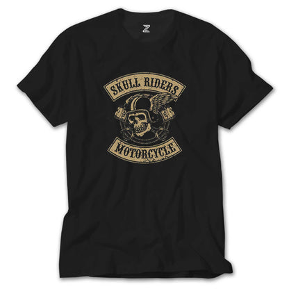 Moto Skull Riders Motorcycle Siyah Tişört