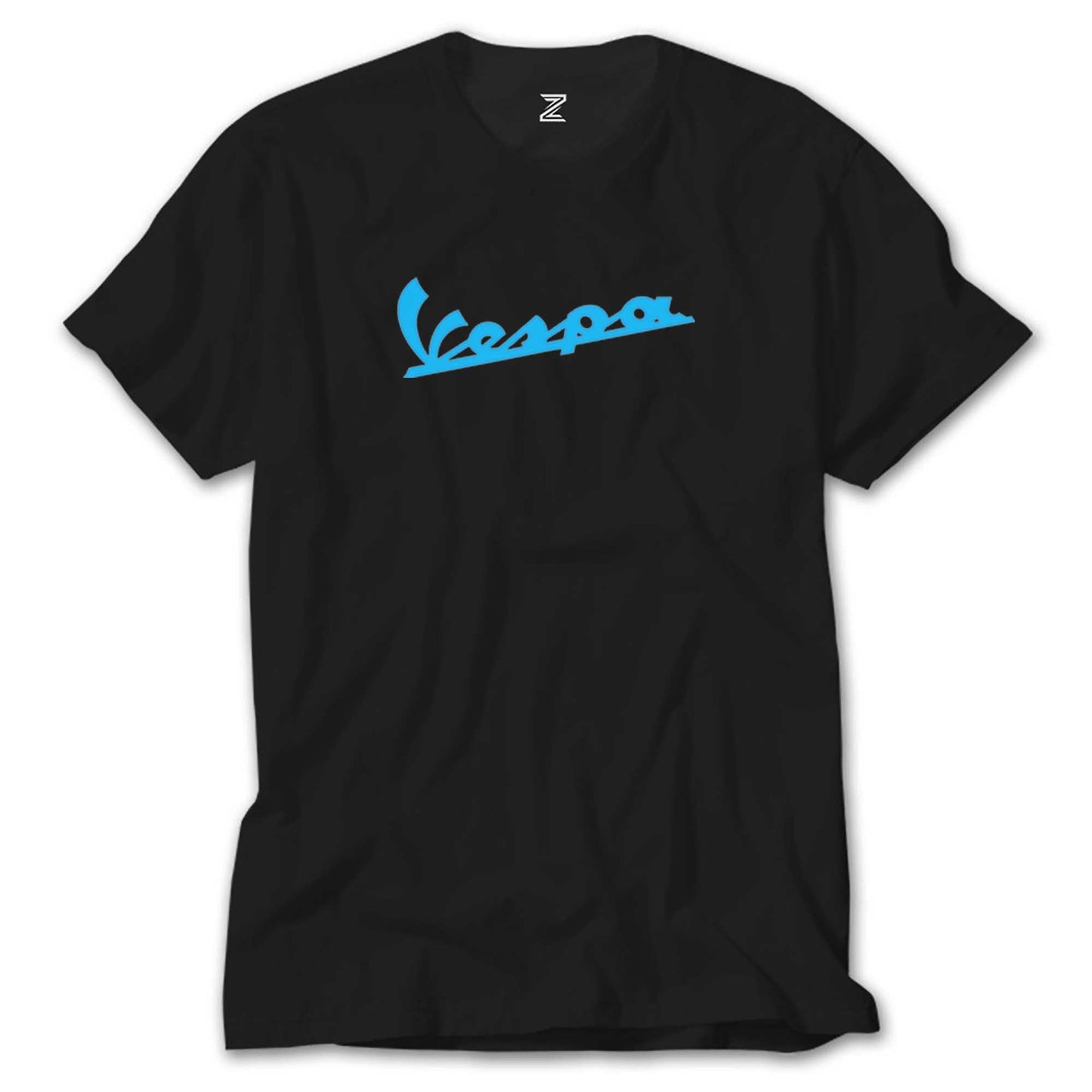 Vespa Text Blue Siyah Tişört