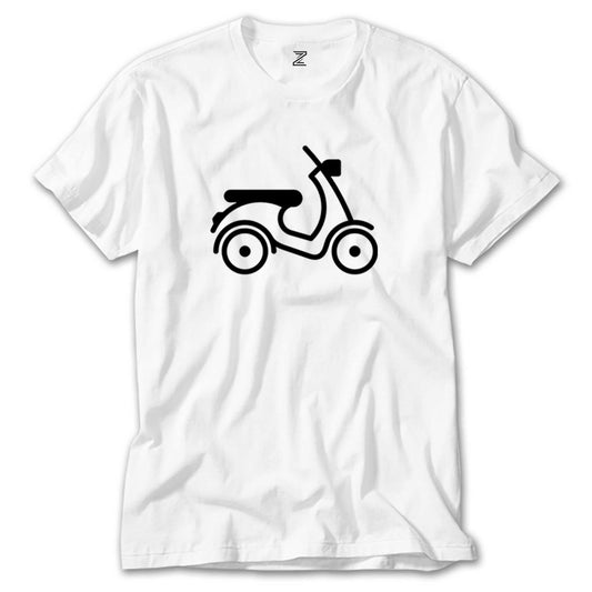 Vespa Scotter Siluet Beyaz Tişört
