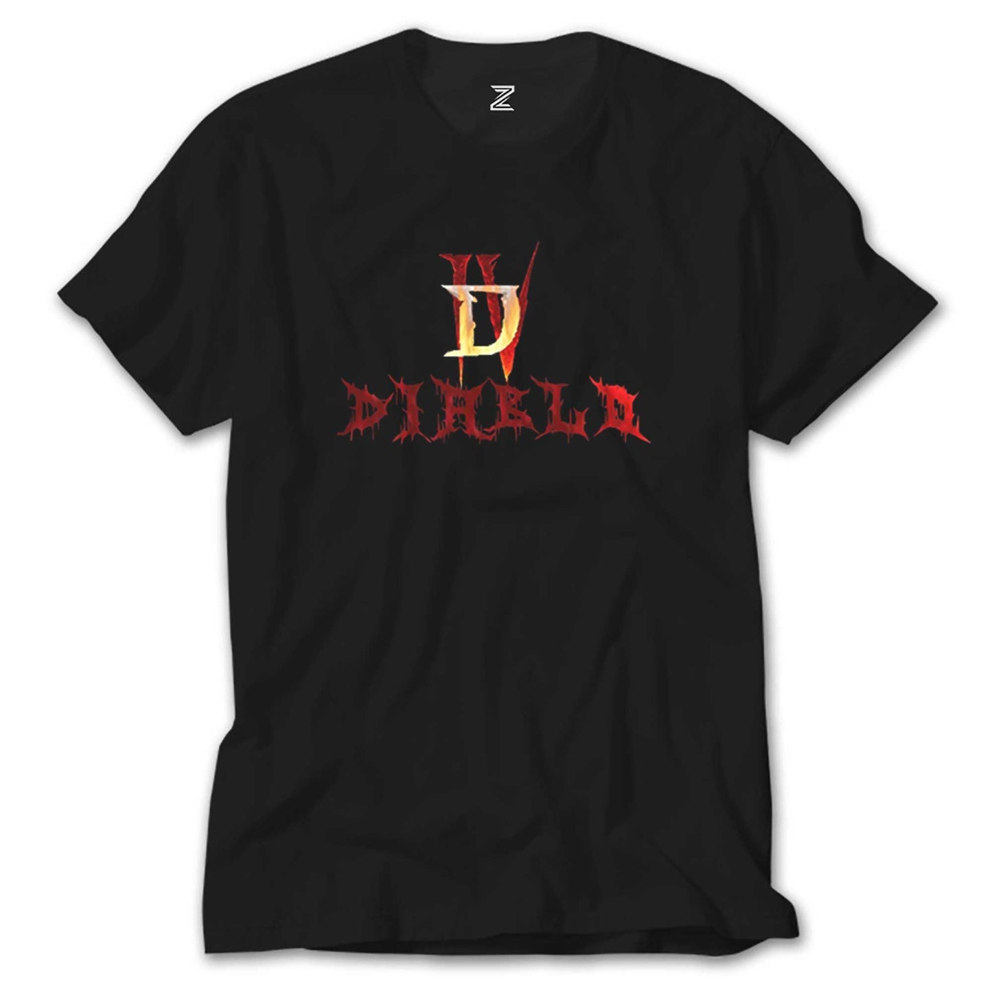 Diablo IV Logo ve Text Siyah Tişört