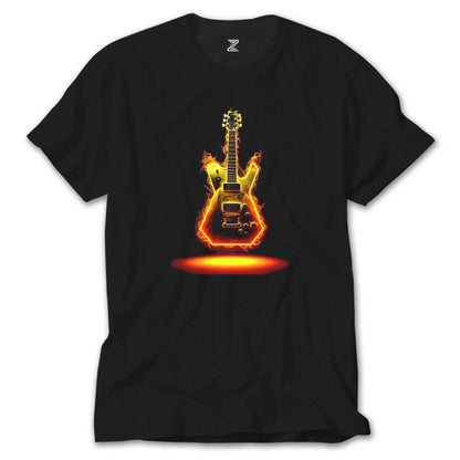 Electro Guitar Fire Siyah Tişört