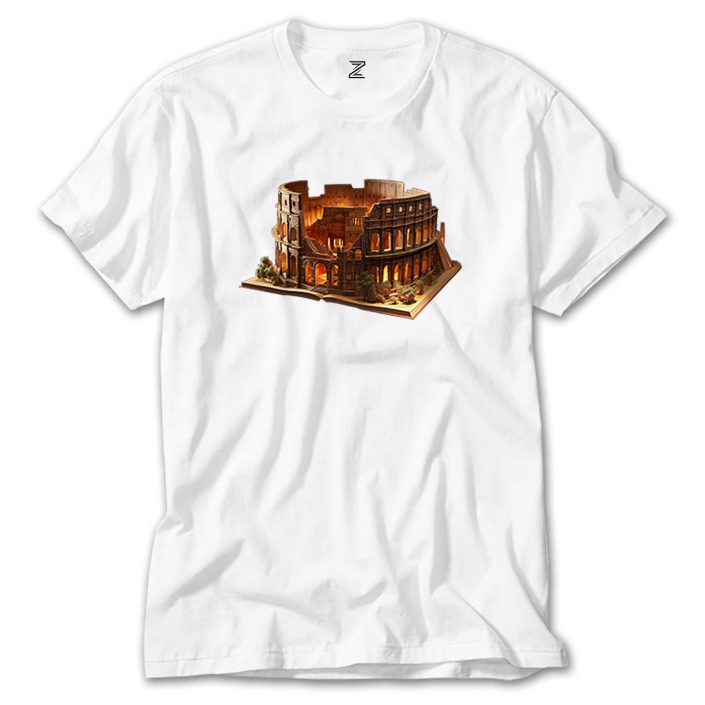 Roman view Book Beyaz Tişört