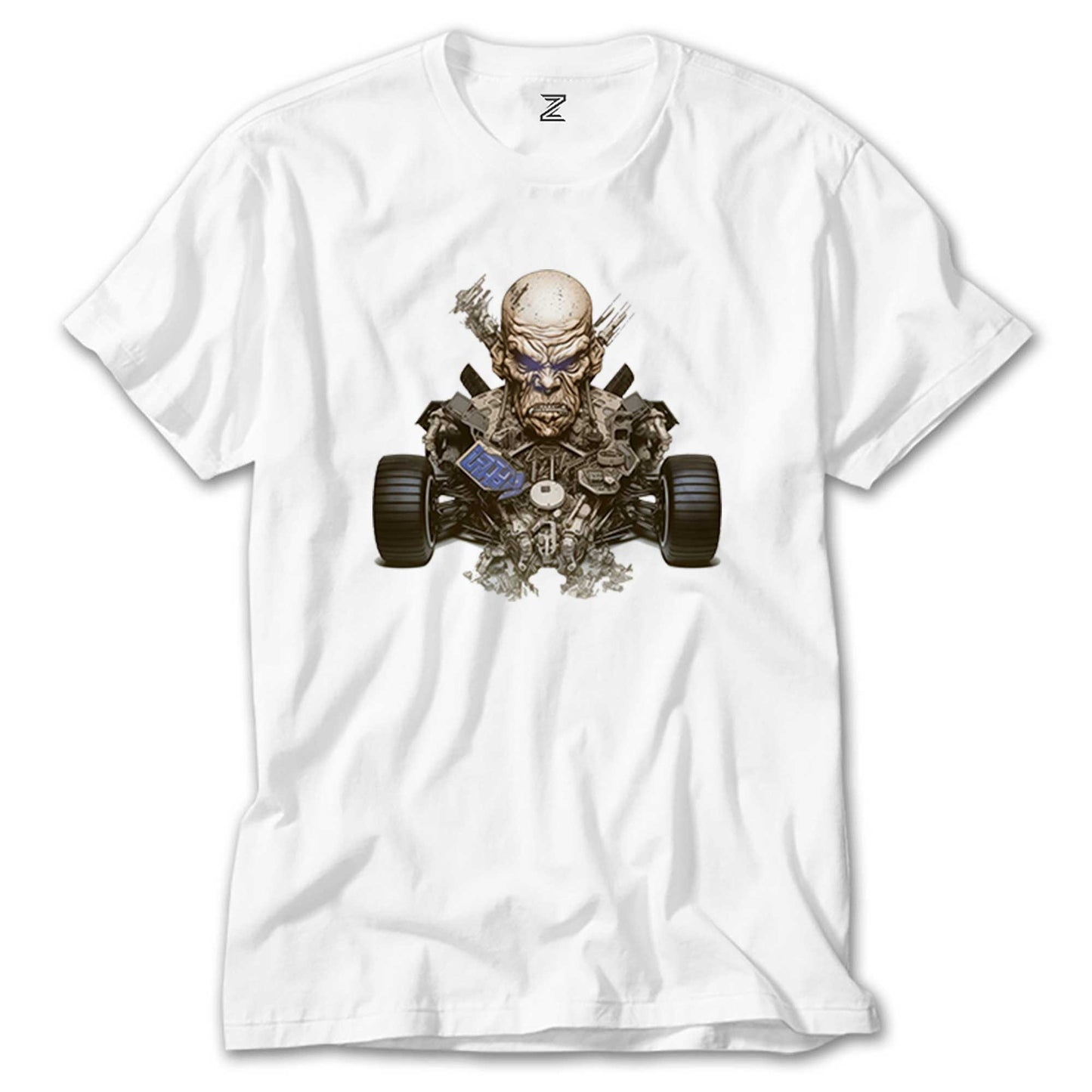 Skull Car Beyaz Tişört
