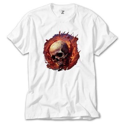 Skull Planet Beyaz Tişört