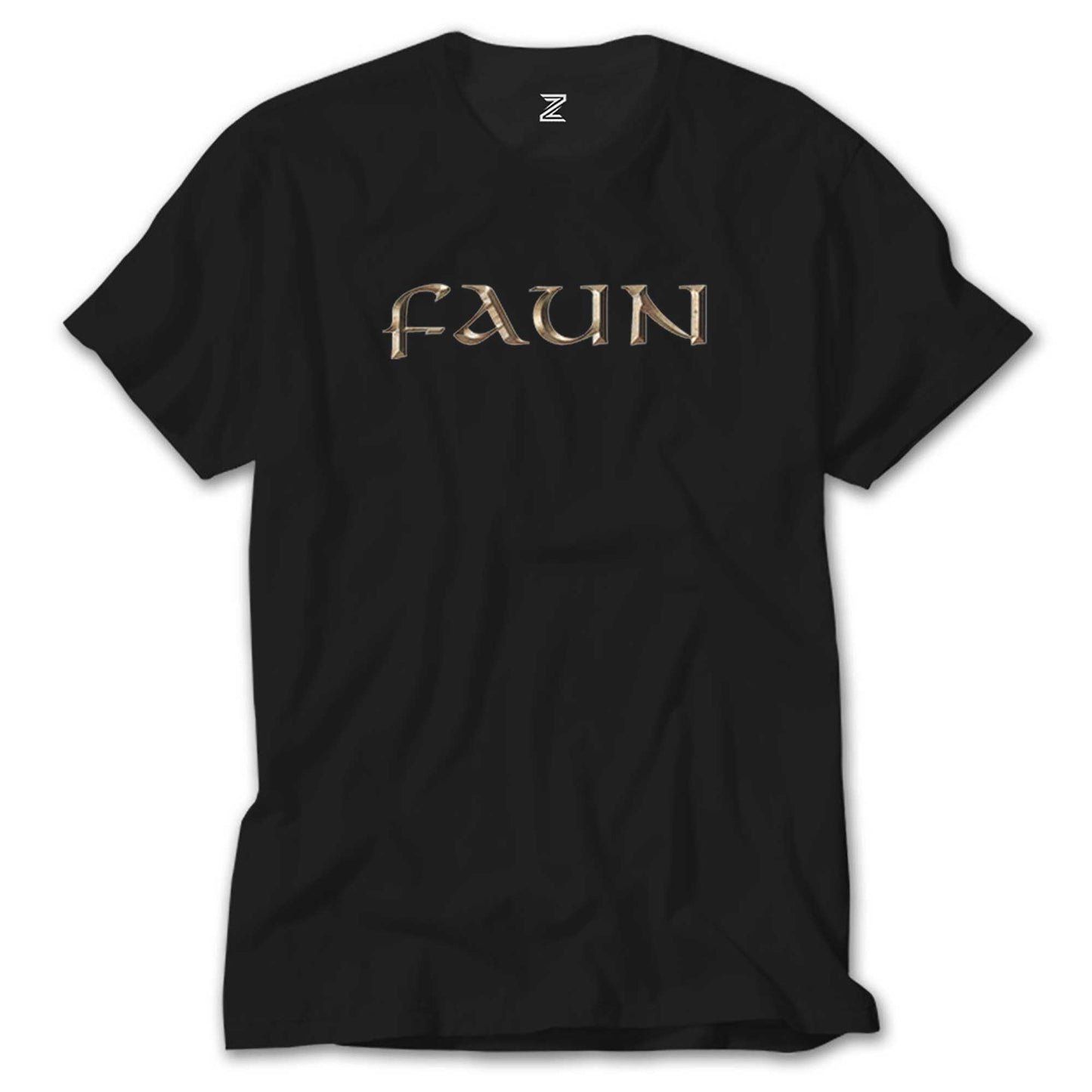 Faun Color Logo Siyah Tişört