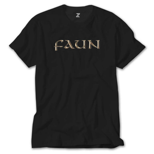 Faun Color Logo Siyah Tişört