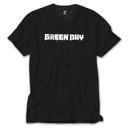 Green Day Text Siyah Tişört