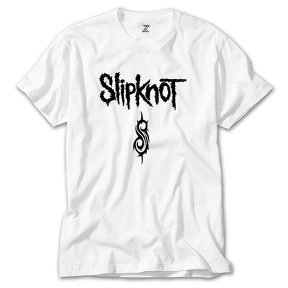 Slipknot Logo Text Beyaz Tişört