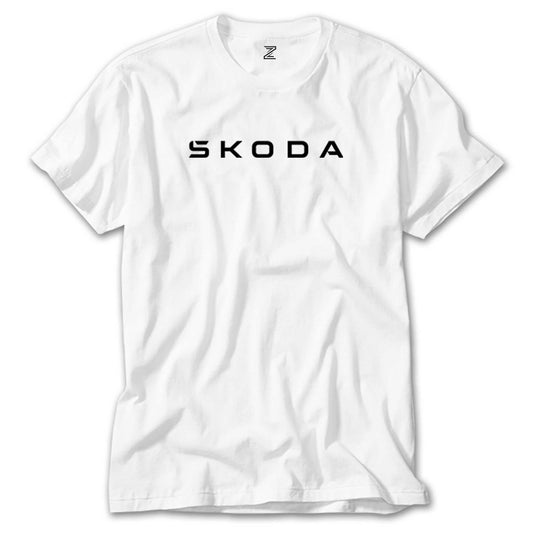 Skoda Text Beyaz Tişört