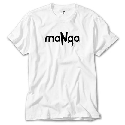 MaNga Black Yazı Beyaz Tişört