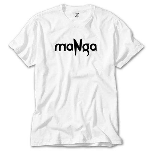 MaNga Black Yazı Beyaz Tişört