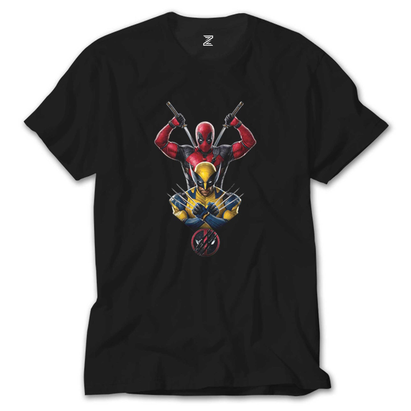 Deadpool Wolverine Warrios Siyah Tişört