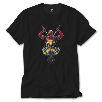 Deadpool Wolverine Warrios Siyah Tişört