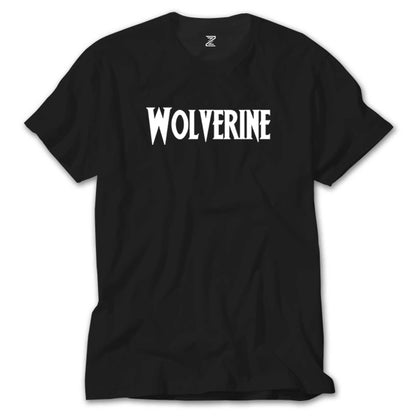 Wolverine Text White Siyah Tişört