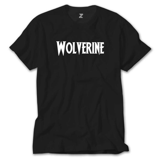 Wolverine Text White Siyah Tişört