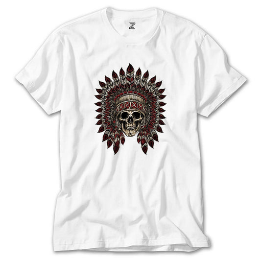 Kızıldereli Skull Apache Beyaz Tişört