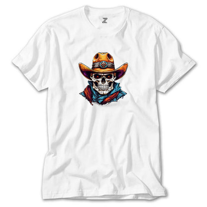 Kovboy Skull Sherif Beyaz Tişört