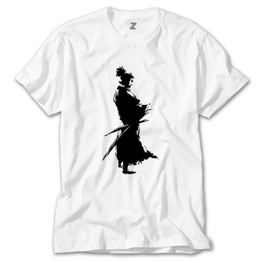 Samurai Musashi Portre Beyaz Tişört