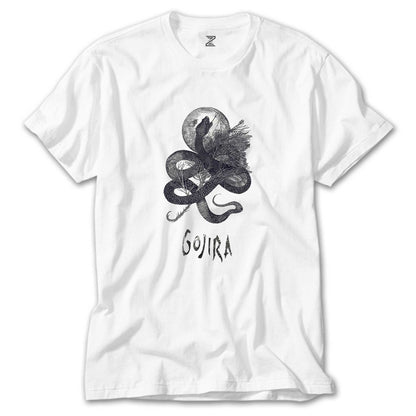 Gojıra Snake and Moon Beyaz Tişört