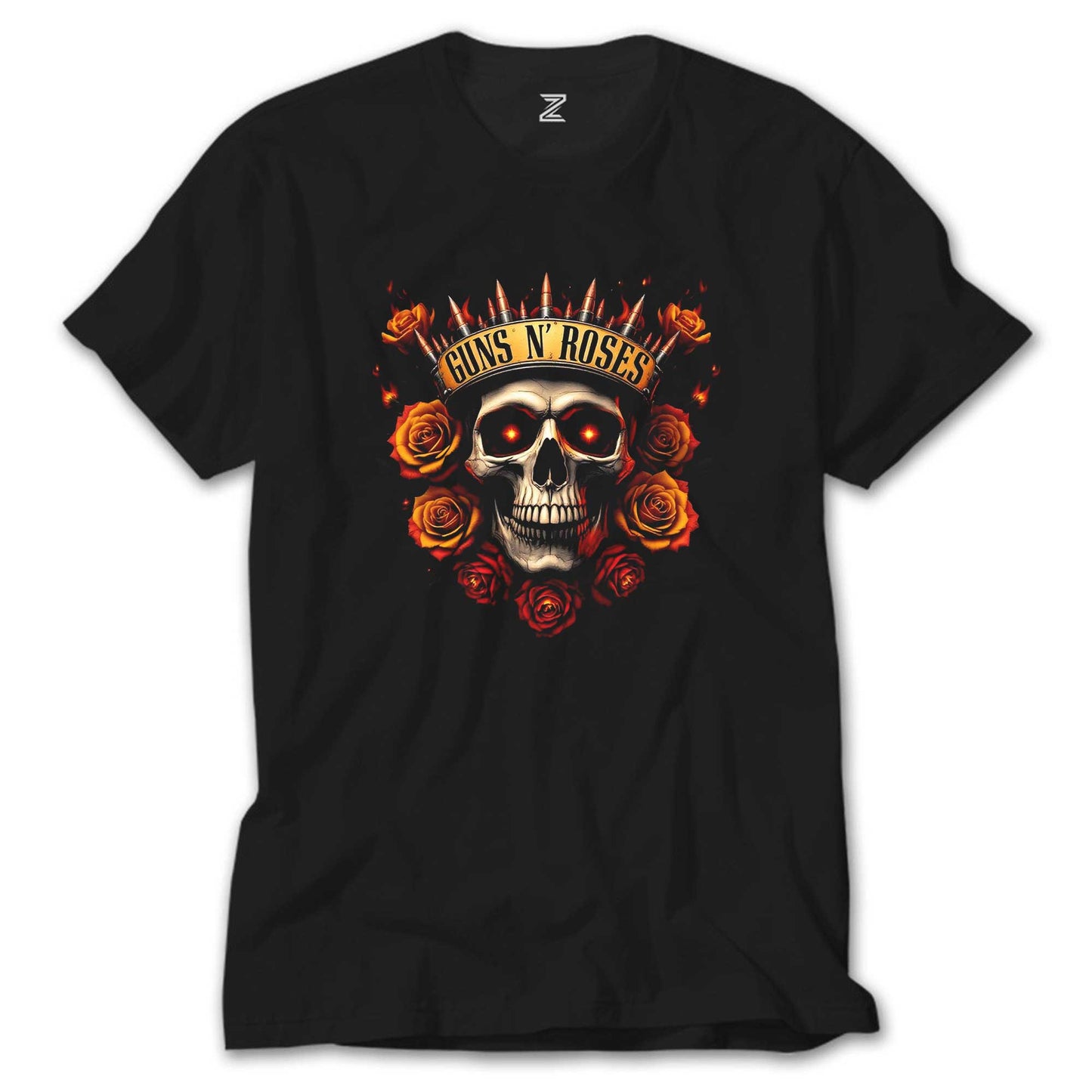 Guns N Roses Skull Bullet Siyah Tişört