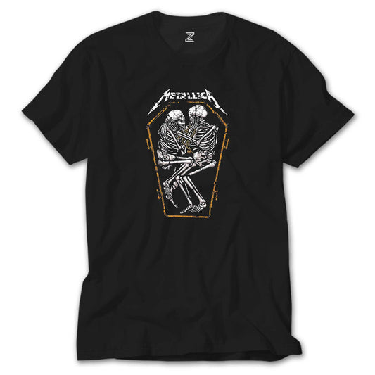 Metallica Grave Two Skeletons Siyah Tişört
