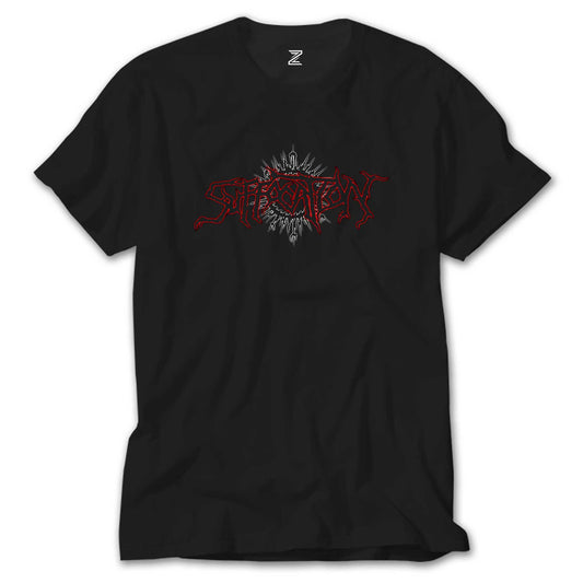 Suffocation Yazılı Logo Siyah Tişört