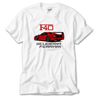 Ferrari F40 Beyaz Tişört