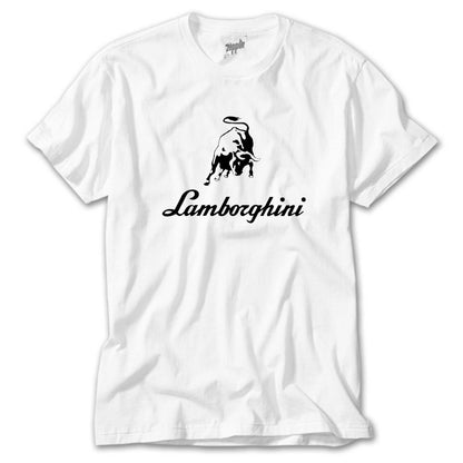 Lamborghini Text Logo Beyaz Tişört